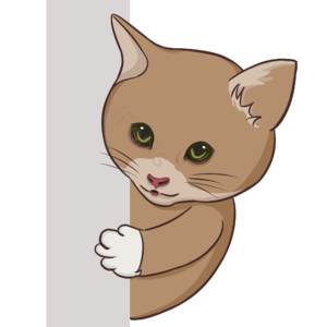 猫 躲猫猫 动物 可爱 高清 矢量 卡通 手绘