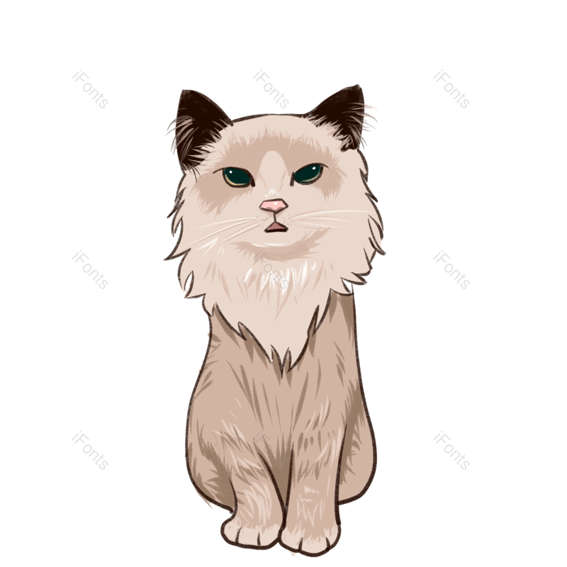 卡通图片,猫咪元素,手绘风PNG,可爱免抠素材