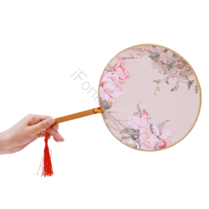 圆形扇子  丝绸扇子  中国风 宫廷