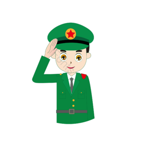 打招呼 敬礼 军人 警察叔叔 遵纪守法 好公民 绿色