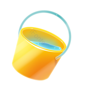 水桶 黄色 装水 C4D 3d立体插画