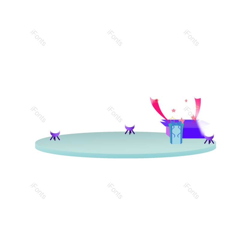 元素图片,渐变元素,舞台PNG,礼物免抠素材