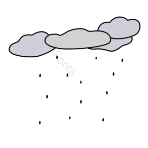 乌云 雨滴 云朵 雨水 阴天 手绘  谷雨