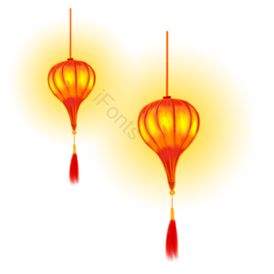中秋节 手绘 灯笼 红色 节日 卡通 元宵节