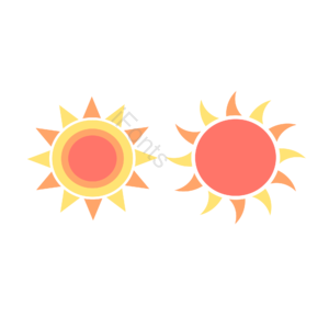 红色 黄色 炎热 高温 夏天 太阳 紫外线