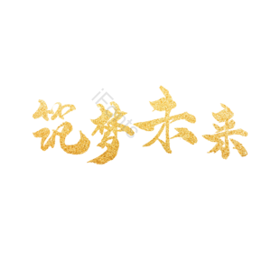 金粉 鎏金 筑梦未来 正能量 烫金 艺术字