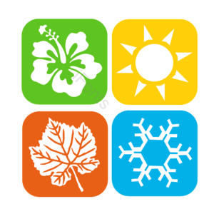 四季 树叶 花卉 雪花 烈日 图标