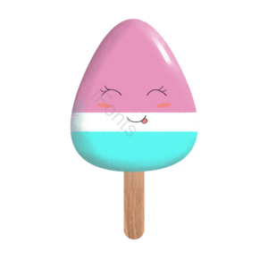 冰棍 夏天 甜 美味 粉蓝 插画 png