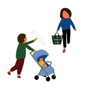 购物 购物车 人物 免扣 插图 买