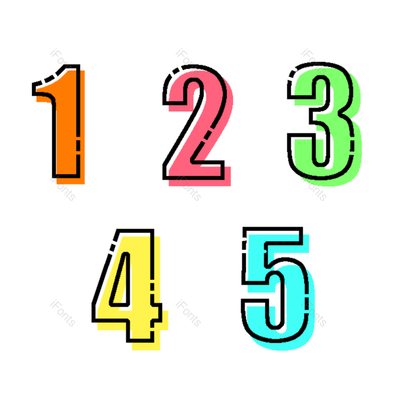 装饰图片,简约元素,糖果色PNG,数字免抠素材