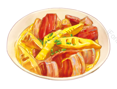 春夏 美食节 手绘 腌笃鲜 美食 美味