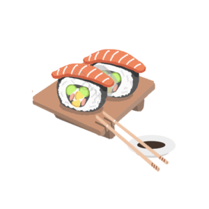 日式料理 日本小吃 卡通寿司 手绘寿司 美食 卡通美食 三文鱼寿司