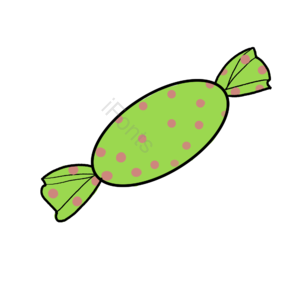 糖果 绿色 甜 波点 插画 psd png 生日