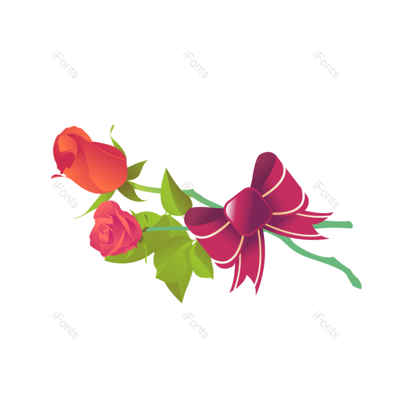 装饰图片,花卉元素,蝴蝶结PNG,七夕免抠素材