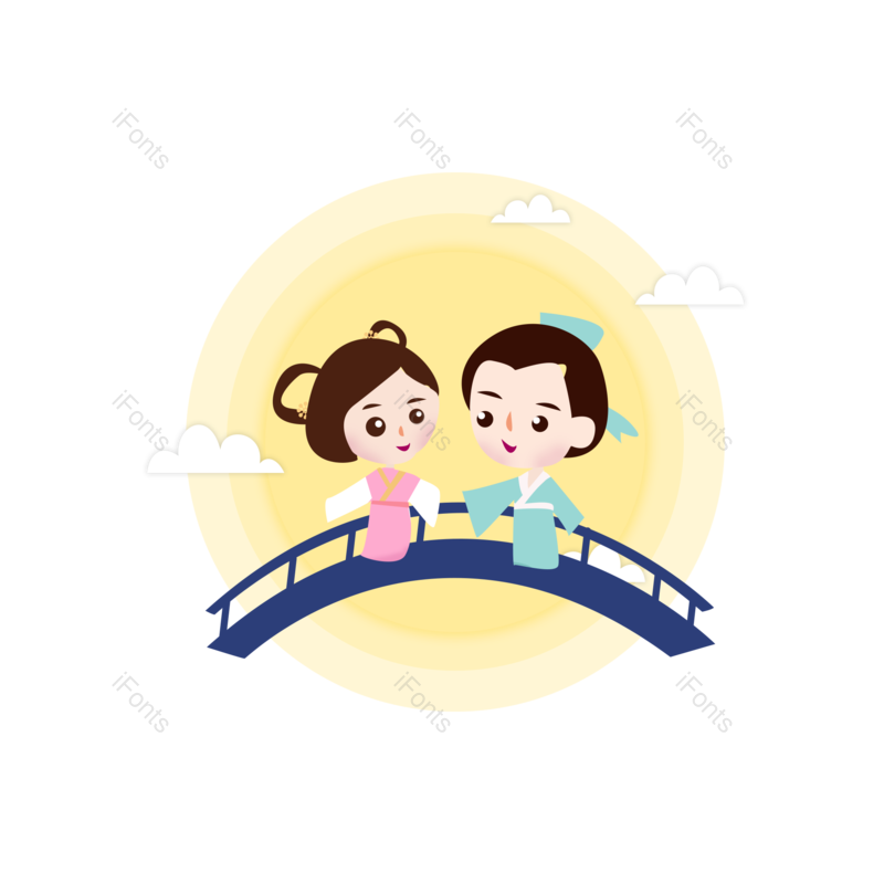 卡通图片,手绘元素元素,七夕节PNG,免抠素材