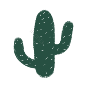 仙人树 绿色 插画 手绘  psd png