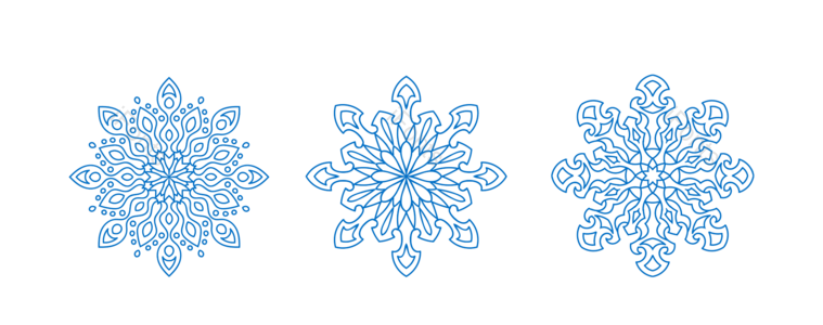 蓝色 雪花 圆形 效果 图案 素材