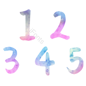 渐变 水彩 数字 简约 12345 艺术字