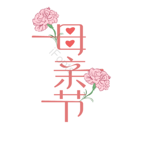 母亲节 康乃馨 心型 清新 自然 快乐