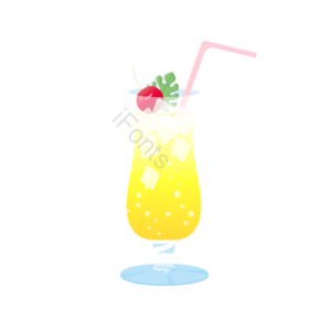 黄色 橙子 果汁 樱桃 汽水 饮料 冰镇 夏天