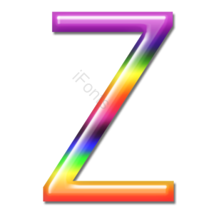 立体 炫彩 字母 彩虹字体 艺术字体 Z