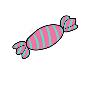 糖果 甜 暖色 插画 psd png 粉加蓝 生日