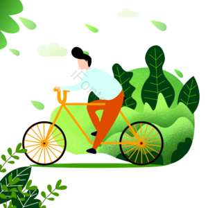 春天 暖色 插画 郊游 psd 春季 春季