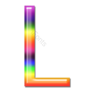 立体 炫彩 字母 彩虹字体 艺术字体 L
