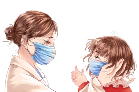 疫情期 医护人员 安慰 短发 美女 戴口罩 女生 赞美