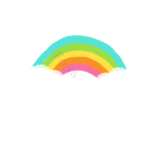  彩虹 七色 暖色 插画 psd png