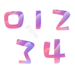 渐变 流体 噪点 数字 01234 简约 卡通数字