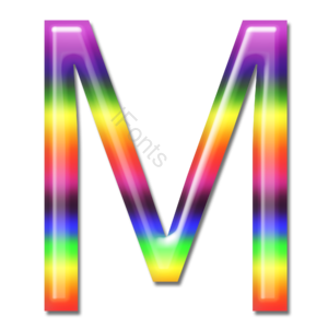 立体 炫彩 字母 彩虹字体 艺术字体 M 
