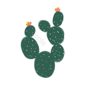 仙人长 绿植 插画 psd 小清新 png
