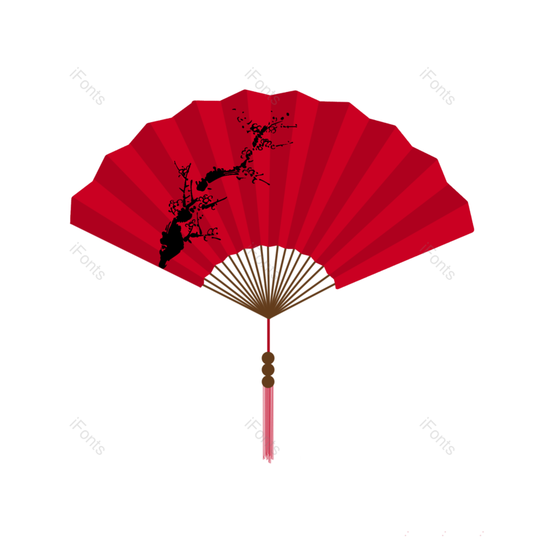 复古图片,中国风元素,古典PNG,扇子免抠素材