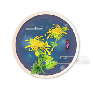 金线 工笔  花卉 菊花 黄色 矢量 素材