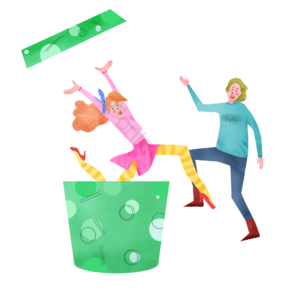 愚人节 人物 男女 场景 惊喜 搞笑 插画