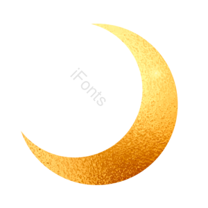 月亮 弯月 中秋 金箔材质 月亮免扣png 金黄色月亮