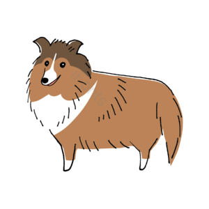 可爱 卡通 插图 狗 dog 犬 免扣 