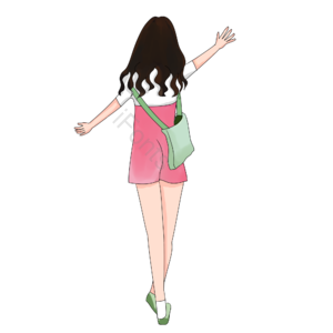 旅行 出行 旅行箱 卡通图片 学生图片 假日旅行 长发女孩