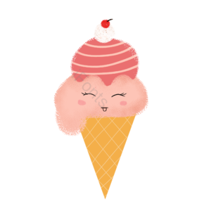 冰淇淋 甜  夏天 插画 psd png