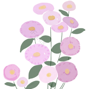 母亲节 小花 粉色系 扁平风 一束花 小清新 甜美