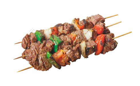 烧烤 彩椒 牛肉 荤素 竹签 食物