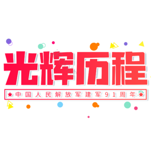 红色 大气 建军节 光辉历程 艺术字 国家