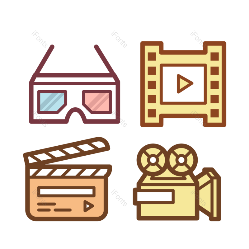 图标图片,播放器元素,电影PNG,3D眼镜免抠素材