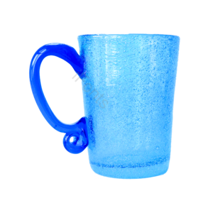 玻璃水杯 杯子 带把水杯 蓝色水杯 水杯 喝水杯