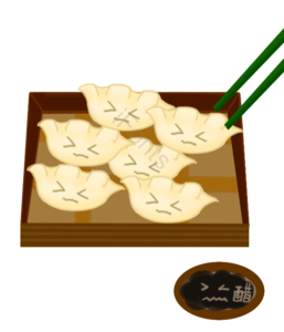 插画  食物 饺子 醋  可爱 手绘