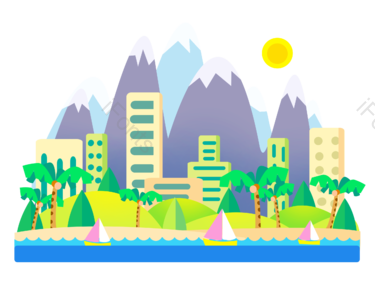 山水 城市 旅行 海边