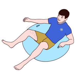 卡通人物 人物 男子 度假 海水 夏季 夏日 夏天