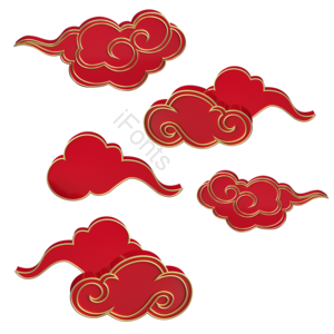 新年 元旦 新春 喜庆 中国红 祥云 年货节 牛年
