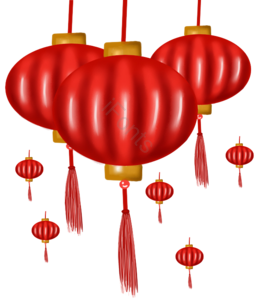 中国风 元素 红灯笼 浮漂 装饰 手绘 灯笼